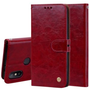 Business Style Oil Wax Texture Horizontal Flip Leather Case for Xiaomi Mi 6X / A2, with Holder & Card Slots & Wallet(Red) (OEM)