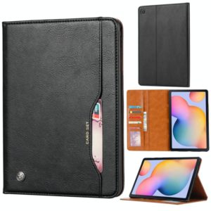 For Samsung Galaxy Tab A7 2020 / T505 Knead Skin Texture Horizontal Flip Leather Case with Photo Frame & Holder & Card Slots & Wallet(Black) (OEM)