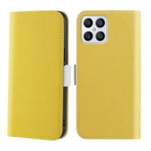 For Honor X8 Candy Color Litchi Texture Leather Phone Case(Yellow) (OEM)