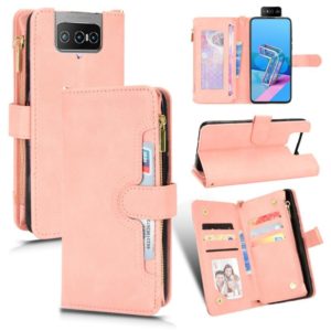 For ASUS Zenfone 7 Pro ZS671KS Litchi Texture Zipper Leather Phone Case(Pink) (OEM)