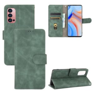 For OPPO Reno4 Pro 5G Solid Color Skin Feel Magnetic Buckle Horizontal Flip Calf Texture PU Leather Case with Holder & Card Slots & Wallet(Green) (OEM)