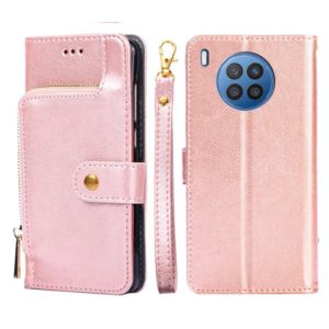 For Huawei nova 8i Zipper Bag PU + TPU Horizontal Flip Leather Phone Case(Rose Gold) (OEM)