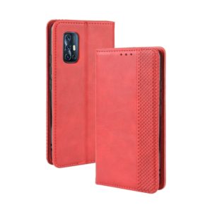 For vivo V17 (India) Magnetic Buckle Retro Crazy Horse Texture Horizontal Flip Leather Case with Holder & Card Slots & Photo Frame(Red) (OEM)