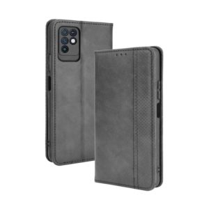 For Infinix Note 10 Magnetic Buckle Retro Crazy Horse Texture Horizontal Flip Leather Case with Holder & Card Slots & Photo Frame(Black) (OEM)