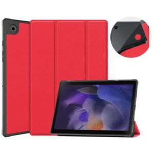For Samsung Galaxy Tab A8 2021 SM-X205 3-Fold Holder Leather Tablet Case(Red) (OEM)