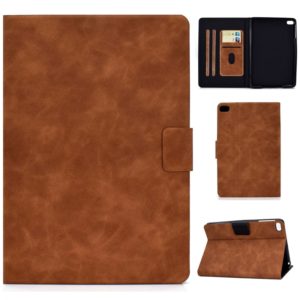 For iPad mini 5 / 4 / 3 / 2 / 1 Cowhide Texture Horizontal Flip Leather Case with Holder & Card Slots & Sleep / Wake-up Function(Brown) (OEM)