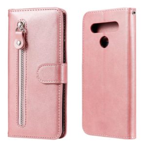 For LG K41S / K51S Fashion Calf Texture Zipper Horizontal Flip Leather Case with Holder & Card Slots & Wallet(Rose Gold) (OEM)