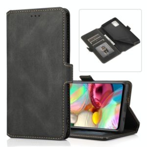 For Samsung Galaxy A71 5G Retro Magnetic Closing Clasp Horizontal Flip Leather Case with Holder & Card Slots & Photo Frame & Wallet(Black) (OEM)