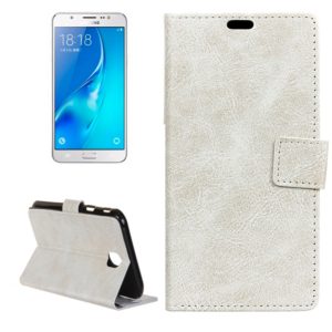 For Galaxy J7 (2017) (EU Version) Retro Crazy Horse Texture Horizontal Flip Leather Case with Holder & Card Slots & Wallet & Photo Frame(White) (OEM)