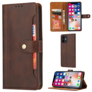 For iPhone 12 mini Calf Texture Double Fold Clasp Horizontal Flip Leather Case with Photo Frame & Holder & Card Slots & Wallet (Coffee) (OEM)