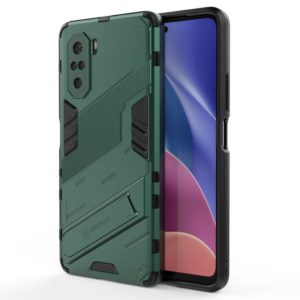 For Xiaomi Redmi K40 / K40 Pro Punk Armor 2 in 1 PC + TPU Shockproof Case with Invisible Holder(Green) (OEM)