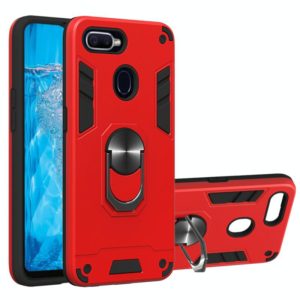 For OPPO F9 & F9 Pro 2 in 1 Armour Series PC + TPU Protective Case with Ring Holder(Red) (OEM)