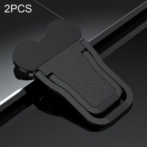 2 PCS Metal Foldable Laptop Stand Bracket(Black) (OEM)