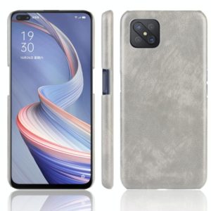 For Oppo Reno4 Z 5G/A92S Shockproof Litchi Texture PC + PU Case(Gray) (OEM)