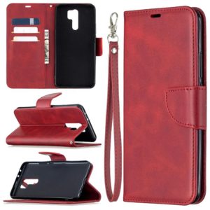 For Xiaomi Redmi 9 Retro Lambskin Texture Pure Color Horizontal Flip PU Leather Case with Holder & Card Slots & Wallet & Lanyard(Red) (OEM)