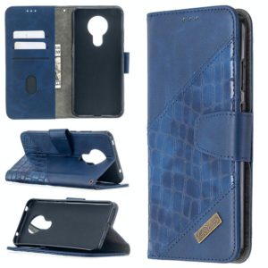 For Nokia 5.3 Matching Color Crocodile Texture Horizontal Flip PU Leather Case with Wallet & Holder & Card Slots(Blue) (OEM)