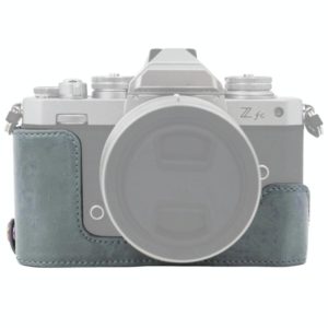 1/4 inch Thread PU Leather Camera Half Case Base for Nikon Z fc (Grey) (OEM)