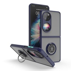 For Huawei P50 Pocket Q Shadow I Ring Kickstand PC and TPU Hybrid Phone Case(Royal blue) (OEM)