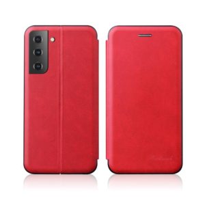 For Samsung Galaxy S21+ 5G Retro Texture Magnetic Leather Case with Card Slot & Holder(Red) (OEM)