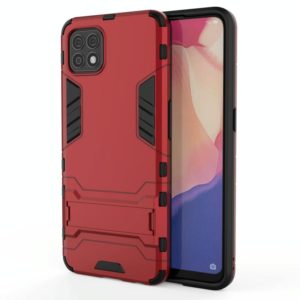 For OPPO Reno4 SE PC + TPU Shockproof Protective Case with Holder(Red) (OEM)