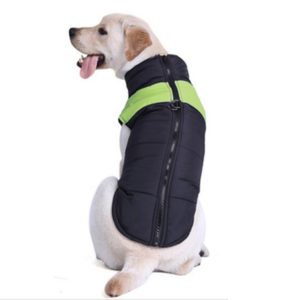 Pet Dog Cotton Vest Ski Suit, Size: L, Chest: 46cm, Back Length: 35cm(Green) (OEM)