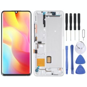 AMOLED LCD Screen for Xiaomi Mi Note 10 Lite M2002F4LG Digitizer Full Assembly with Frame(Silver) (OEM)