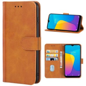 Leather Phone Case For Doogee Y8C / X90(Brown) (OEM)