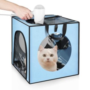 FUNADD Pet Bath Drying Box Portable Folding Dryer Cage, Suitable for Pets up to 5kg(Blue) (OEM)