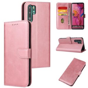 For Huawei P30 Pro Calf Texture Buckle Horizontal Flip Leather Case with Holder & Card Slots & Wallet(Rose Gold) (OEM)