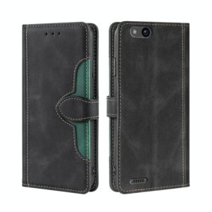 For ZTE Tempo X Skin Feel Straw Hat Magnetic Buckle Leather Phone Case(Black) (OEM)