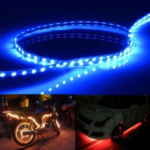 5 PCS Flow Style 45 LED 3528 SMD Waterproof Flexible Car Strip Light for Car Decoration, DC 12V, Length: 90cm(Blue Light) (OEM)