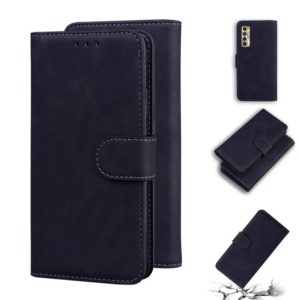 For Tecno Camon 17P Skin Feel Pure Color Flip Leather Phone Case(Black) (OEM)
