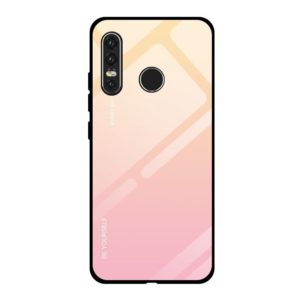 For Huawei P30 Lite Gradient Color Glass Case(Yellow) (OEM)