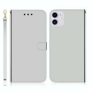 For iPhone 11 Imitated Mirror Surface Horizontal Flip Leather Case with Holder & Card Slots & Wallet & Lanyard(Silver) (OEM)