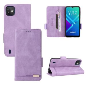 For Wiko Y82 Magnetic Clasp Flip Leather Phone Case(Purple) (OEM)