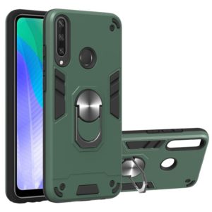 For Huawei Y6P 2 in 1 Armour Series PC + TPU Protective Case with Ring Holder(Dark Green) (OEM)