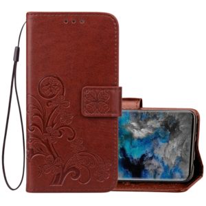 For Galaxy S9 Lucky Clover Pressed Flowers Pattern Horizontal Flip Leather Case with Holder & Card Slots & Wallet & Hand Strap (Brown) (OEM)
