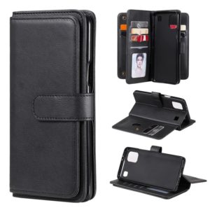 For LG K92 Multifunctional Magnetic Copper Buckle Horizontal Flip Solid Color Leather Case with 10 Card Slots & Wallet & Holder & Photo Frame(Black) (OEM)