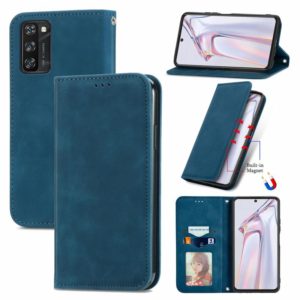 For Blackview A100 Retro Skin Feel Business Magnetic Horizontal Flip Leather Case with Holder & Card Slots & Wallet & Photo Frame(Blue) (OEM)