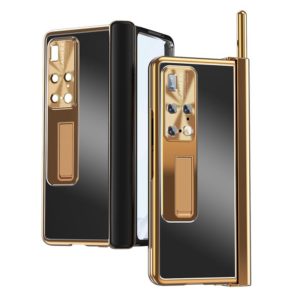 For Huawei Mate X2 Aluminum Alloy Double Hinge Shockproof Phone Protective Case(Black Gold) (OEM)