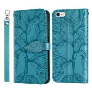 Life of Tree Embossing Pattern Horizontal Flip Leather Case with Holder & Card Slot & Wallet & Photo Frame & Lanyard For iPhone 6 & 6s(Lake Blue) (OEM)