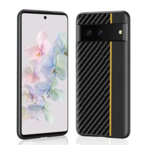 For Google Pixel 7 Pro 5G Ultra-thin Carbon Fiber Texture Splicing Phone Case(Yellow) (OEM)