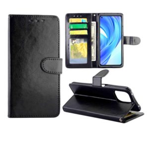 For Xiaomi Mi 11 Lite (4G/5G) Crazy Horse Texture Leather Horizontal Flip Protective Case with Holder & Card Slots & Wallet & Photo Frame(Black) (OEM)