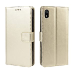 Retro Crazy Horse Texture Horizontal Flip Leather Case for Xiaomi Redmi 7A , with Holder & Card Slots & Photo Frame(Gold) (OEM)
