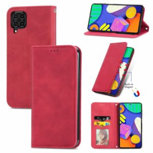 For Samsung Galaxy F62 Retro Skin Feel Business Magnetic Horizontal Flip Leather Case With Holder & Card Slots & Wallet & Photo Frame(Red) (OEM)