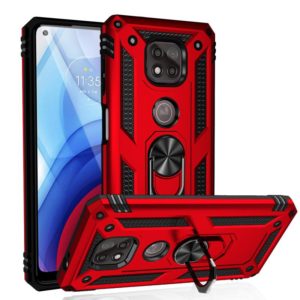 For Motorola Moto G Power (2021) Shockproof TPU + PC Protective Case with 360 Degree Rotating Holder(Red) (OEM)