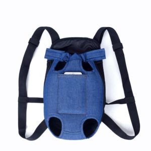 Dog Going Out Foldable On Chest Backpack Pet Carrier Bag, Colour: Blue Denim (Four Seasons)(L) (OEM)