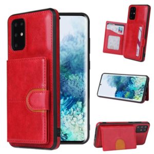 For Huawei P40 PU + TPU + PC Shockproof Back Cover Case with Card Slot & Holder(Red) (OEM)