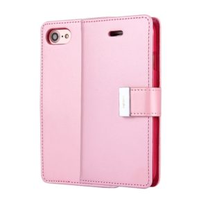 GOOSPERY RICH DIARY for iPhone 8 & 7 PU + TPU Crazy Horse Texture Horizontal Flip Leather Case with Card Slots & Wallet(Pink) (GOOSPERY) (OEM)