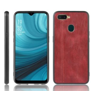 For Oppo A12 Shockproof Sewing Cow Pattern Skin PC + PU + TPU Case(Red) (OEM)